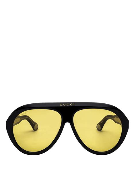 gucci yellow lens sunglasses women's|gucci sunglasses with yellow lenses.